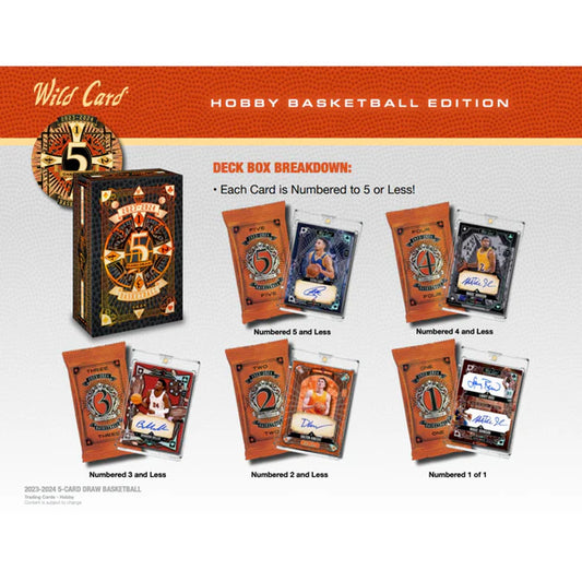 2023/24 Wild Card Five Card Draw Basketball Hobby PACK