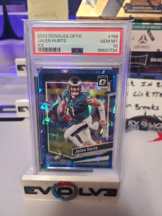 2023 optic Jalen hurts ice /15 psa 10 pop 1